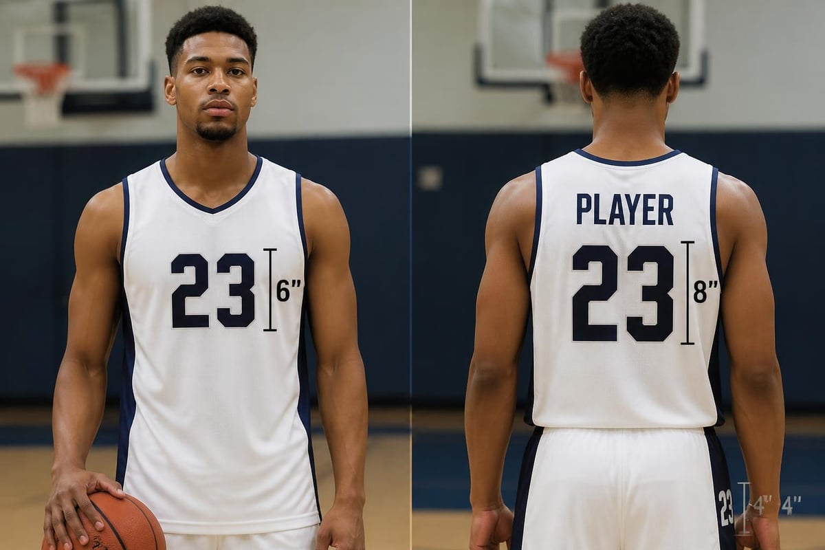Basketball uniform number placement