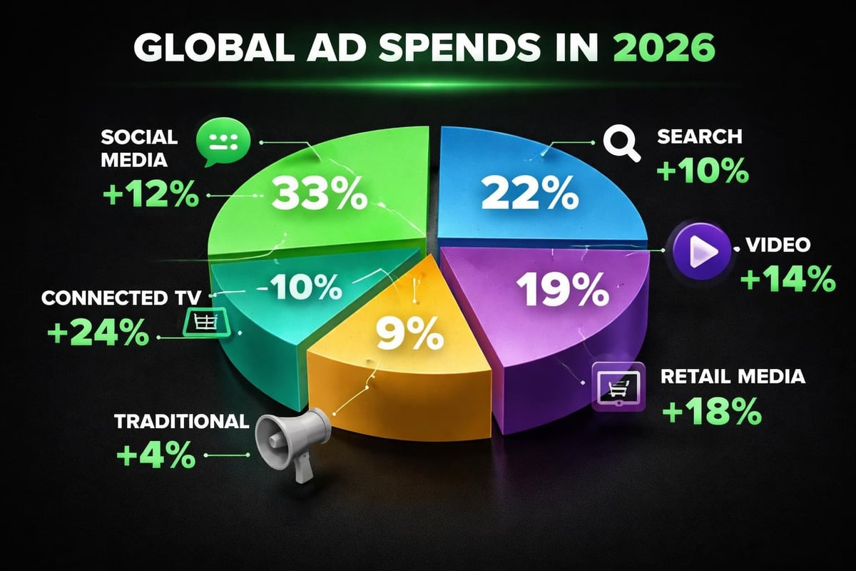 Global advertising spend distribution