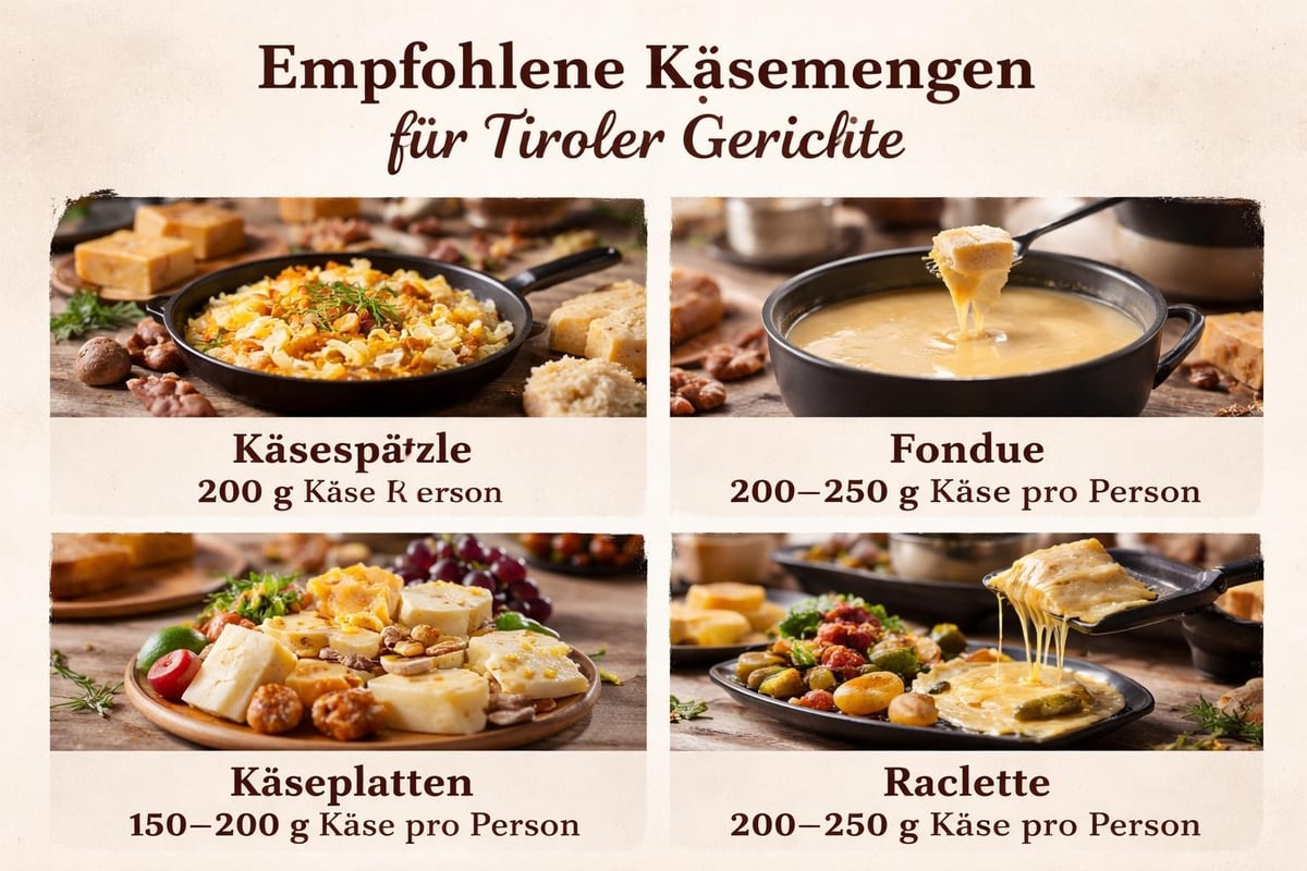 Käse-Portionierung für verschiedene Gerichte