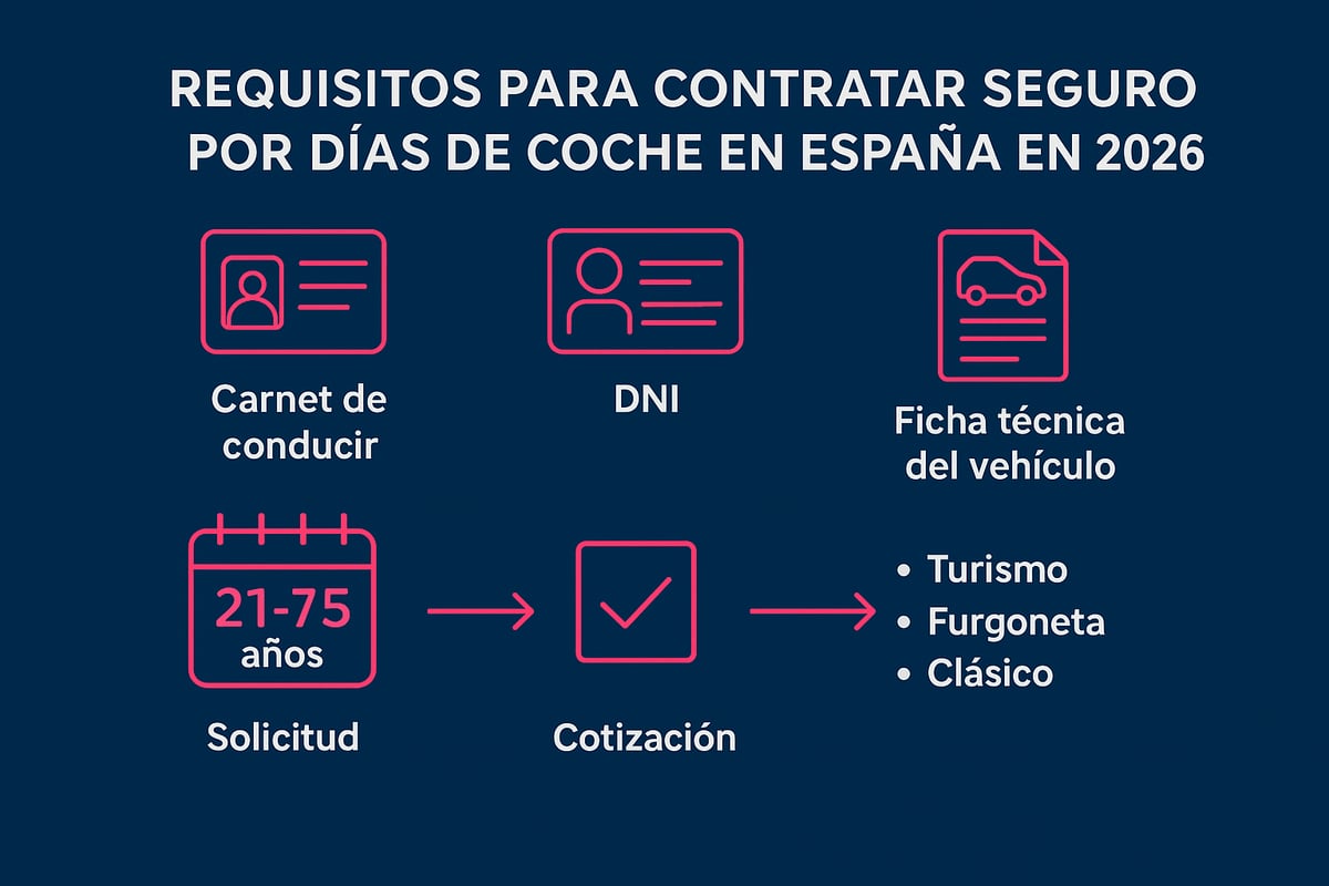 Guía Completa de Seguros por Días de Coche 2026 4 Requisitos y documentación necesaria para contratar un seguro por días