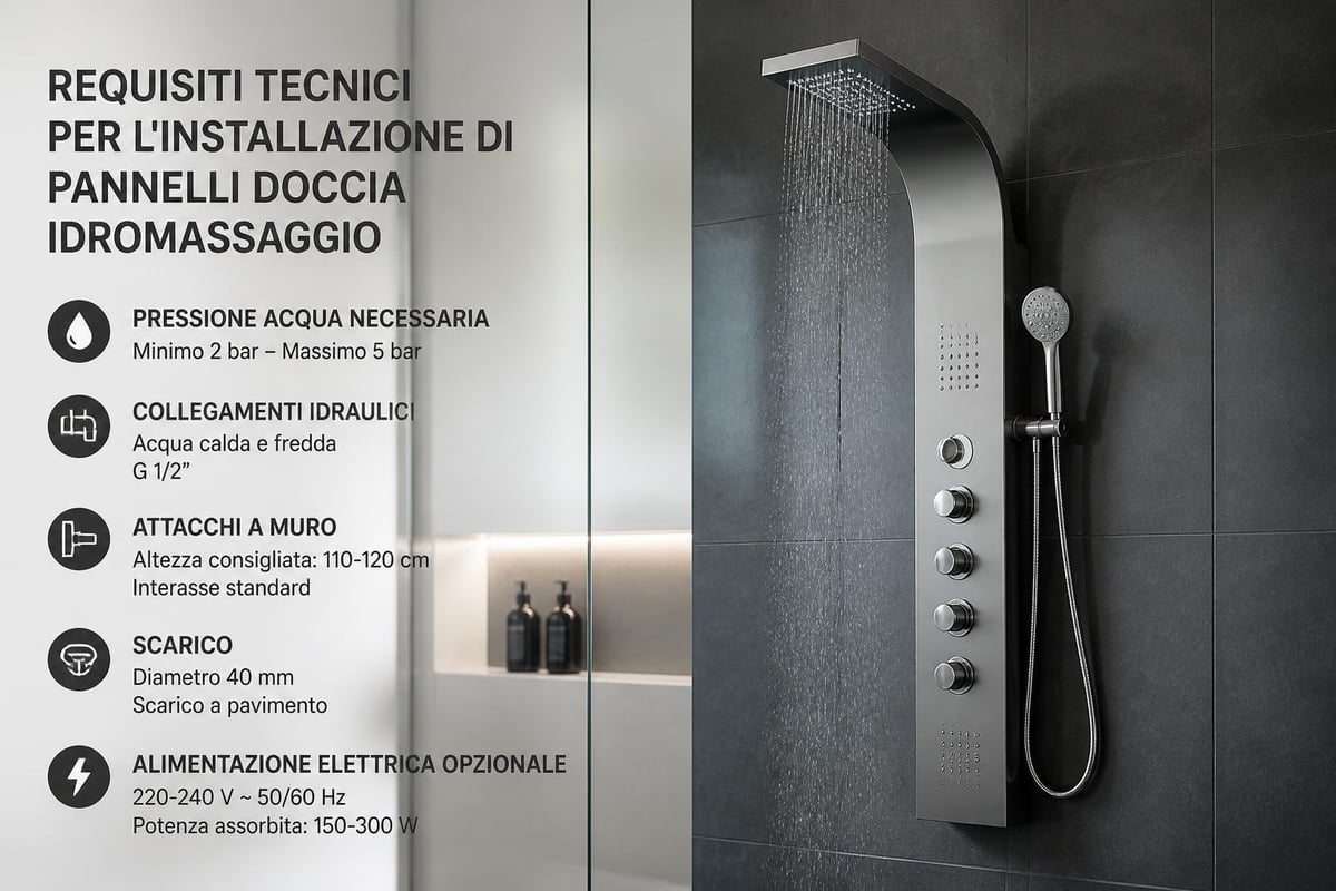 Installazione pannello doccia