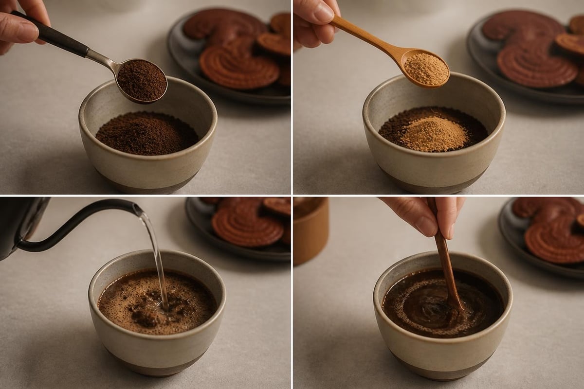 Reishi coffee preparation steps