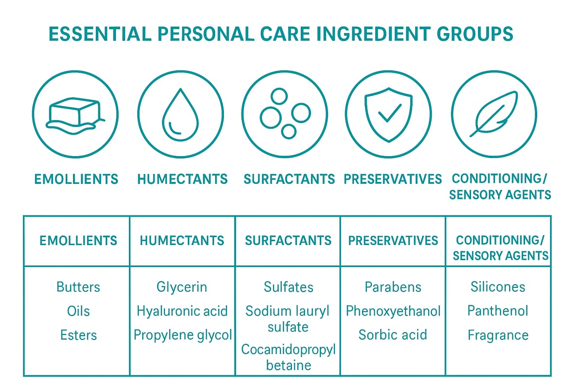 Essential Ingredient Groups and Their Functions