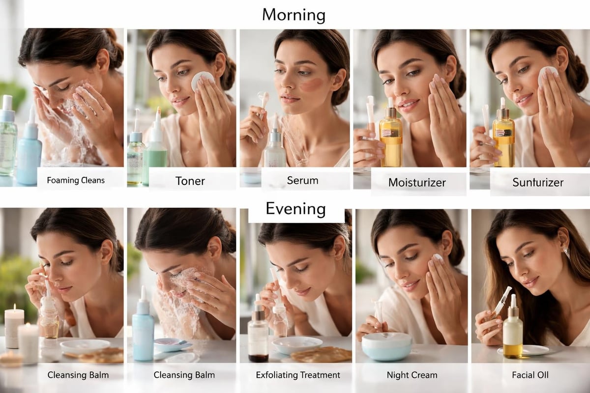 Daily skincare routine steps