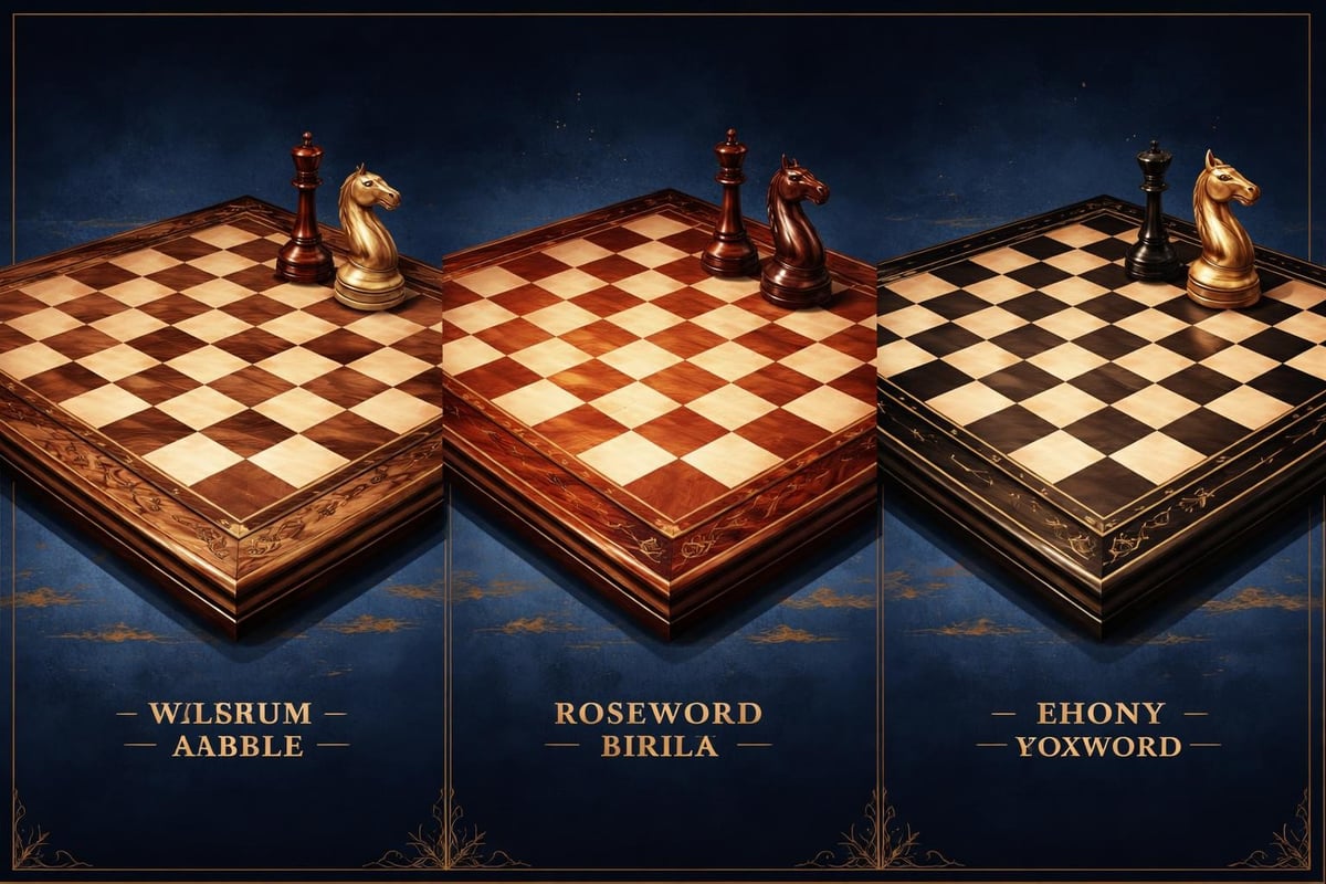 Wood species comparison for chess boards