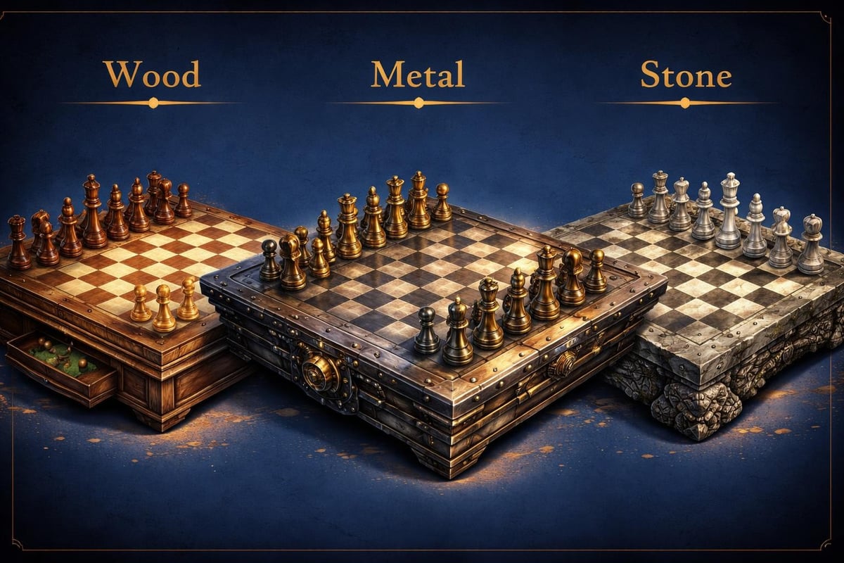 Material comparison for chess boards