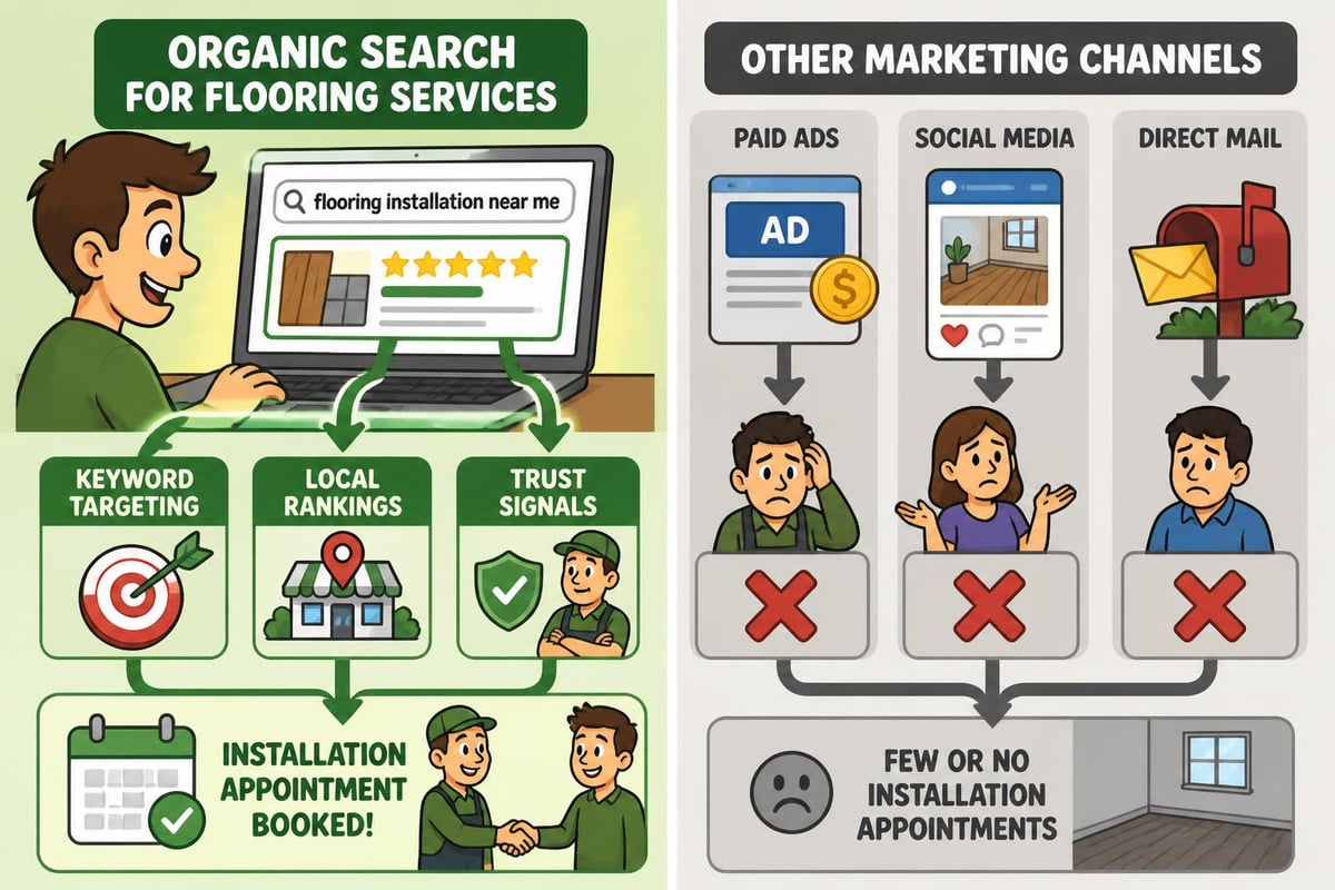 Flooring contractor SEO ROI comparison