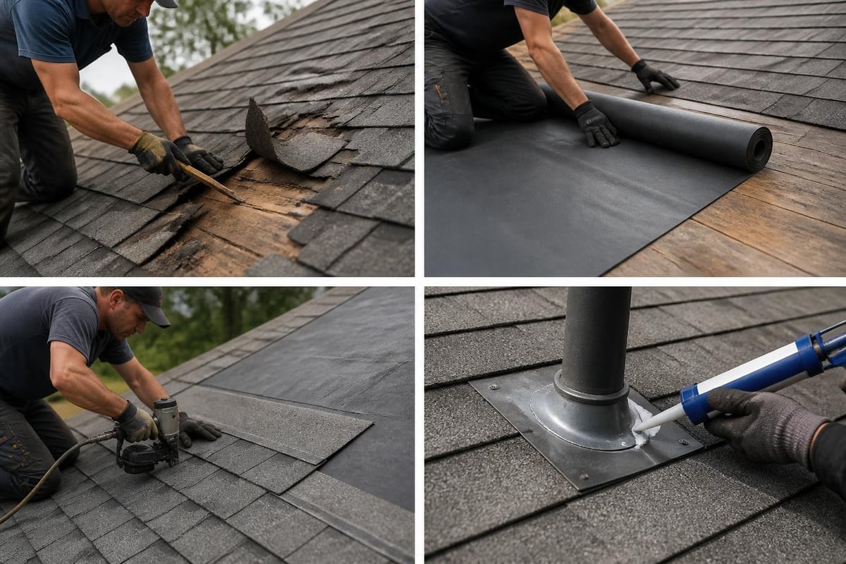 Roof repair process steps
