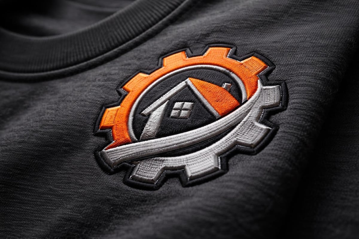 Embroidery detail on workwear