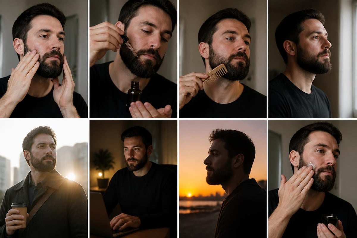 Beard care routine sequence
