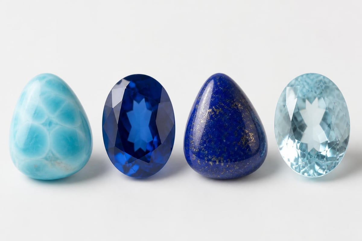 Blue gemstone varieties comparison