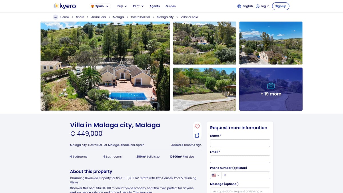 7 Best Property For Sale Malaga City Picks in 2026 - Charming Riverside Villa Estate with Pool & Two Houses