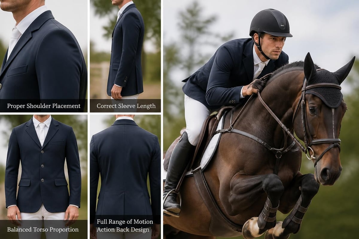 Show jumping jacket fit points