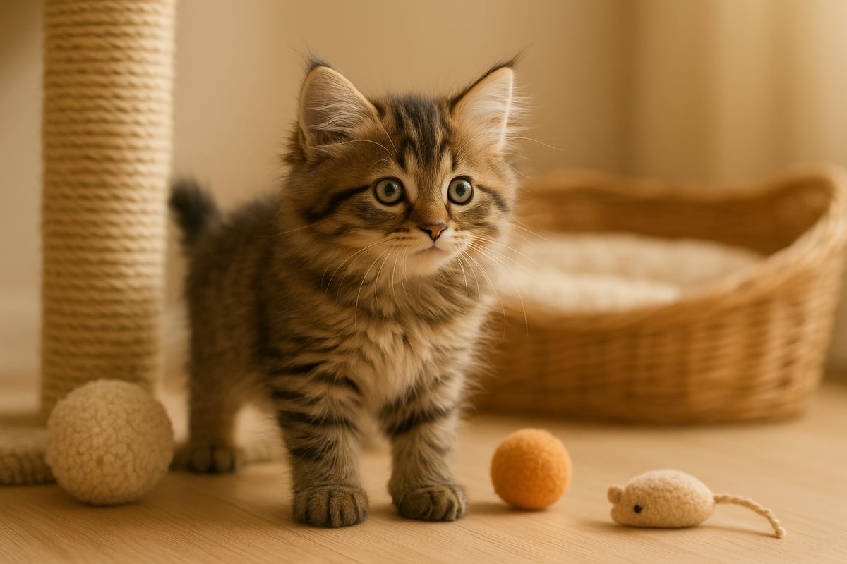 Pawtounes - Guide Complet du Chaton Tigré Poil Long en 2026 - Accueillir un chaton tigré poil long chez soi : premiers pas