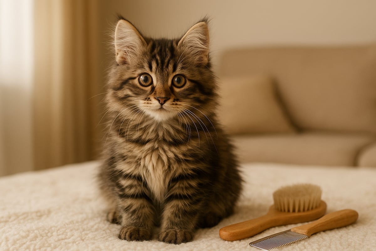 Pawtounes - Guide Complet du Chaton Tigré Poil Long en 2026 - Entretien et soins spécifiques du chaton tigré poil long