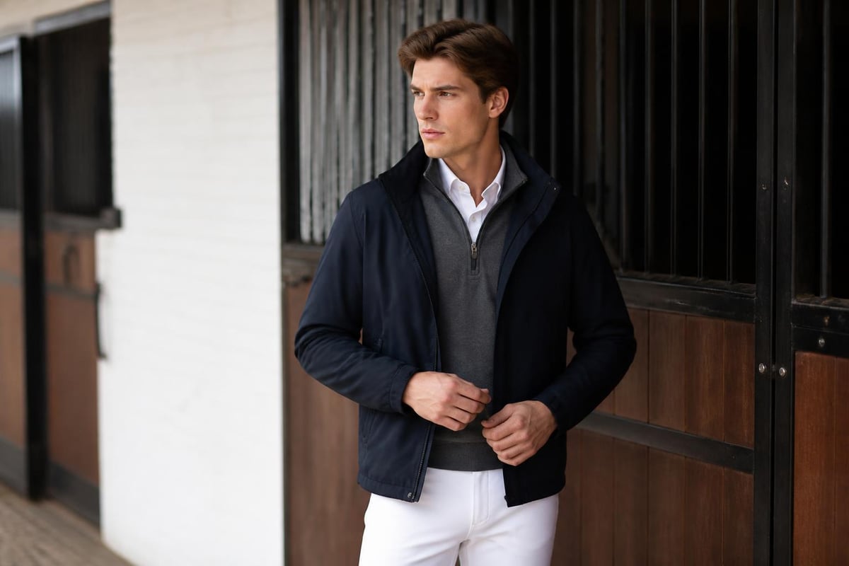 Equestrian outfit male layering system