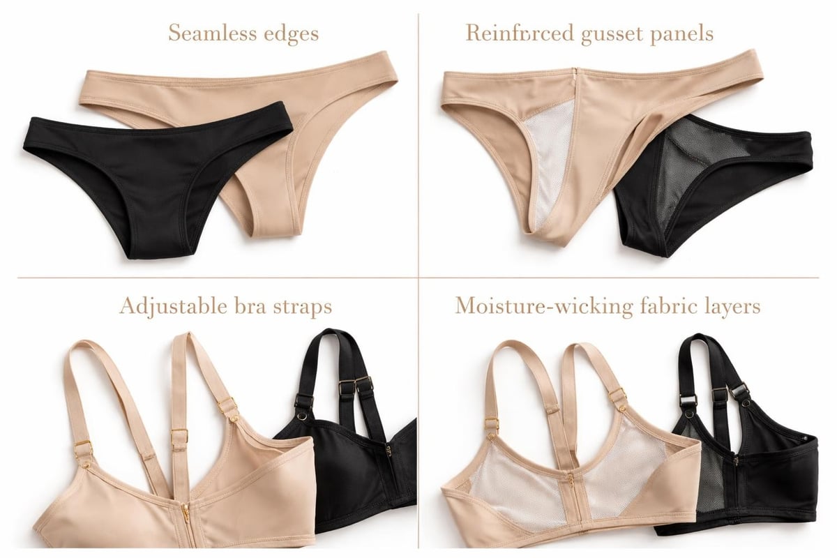 Lingerie set construction features