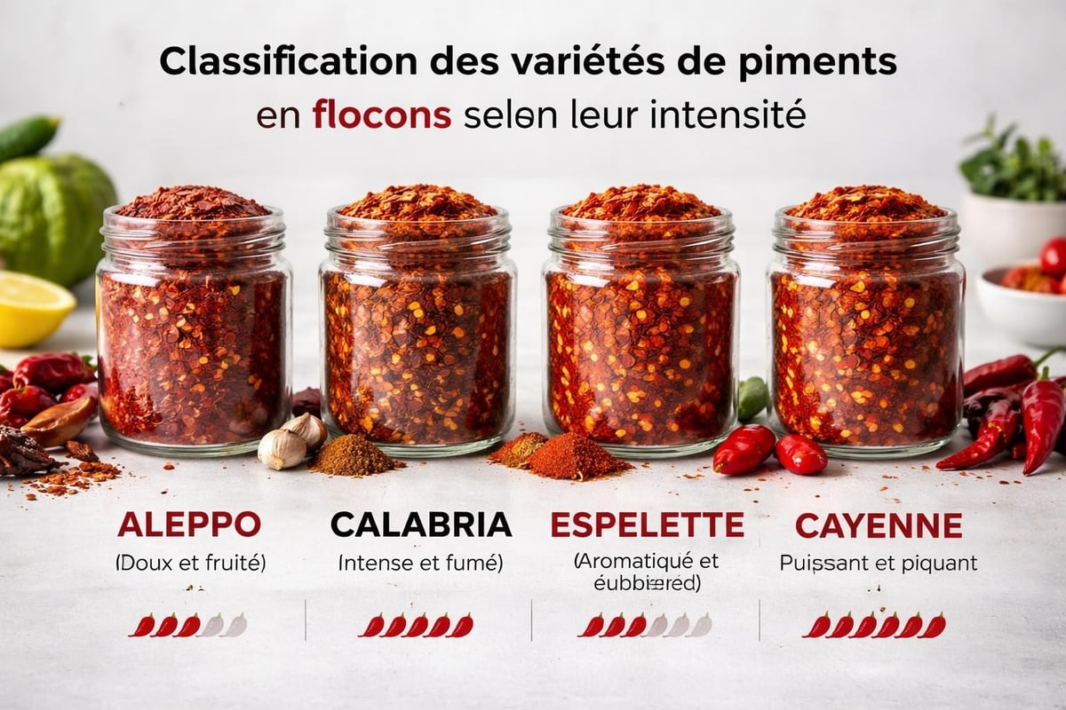 Variétés de flocons de piment