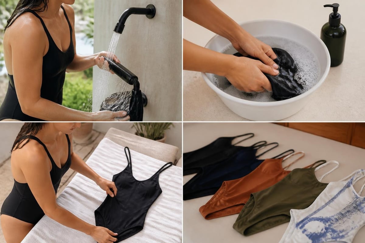 Bathing suit storage and rotation system