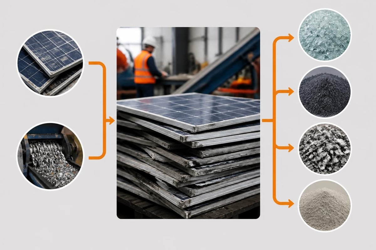 Solar panel recycling process