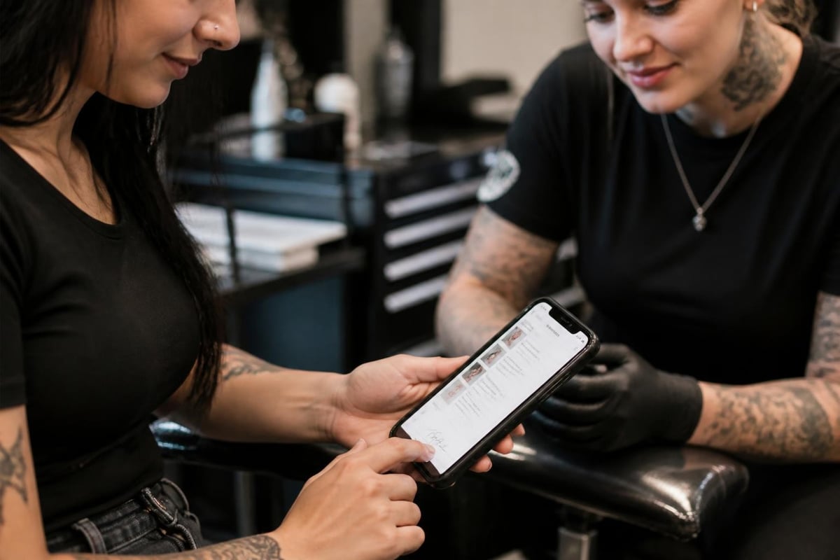 Piercing aftercare documentation workflow