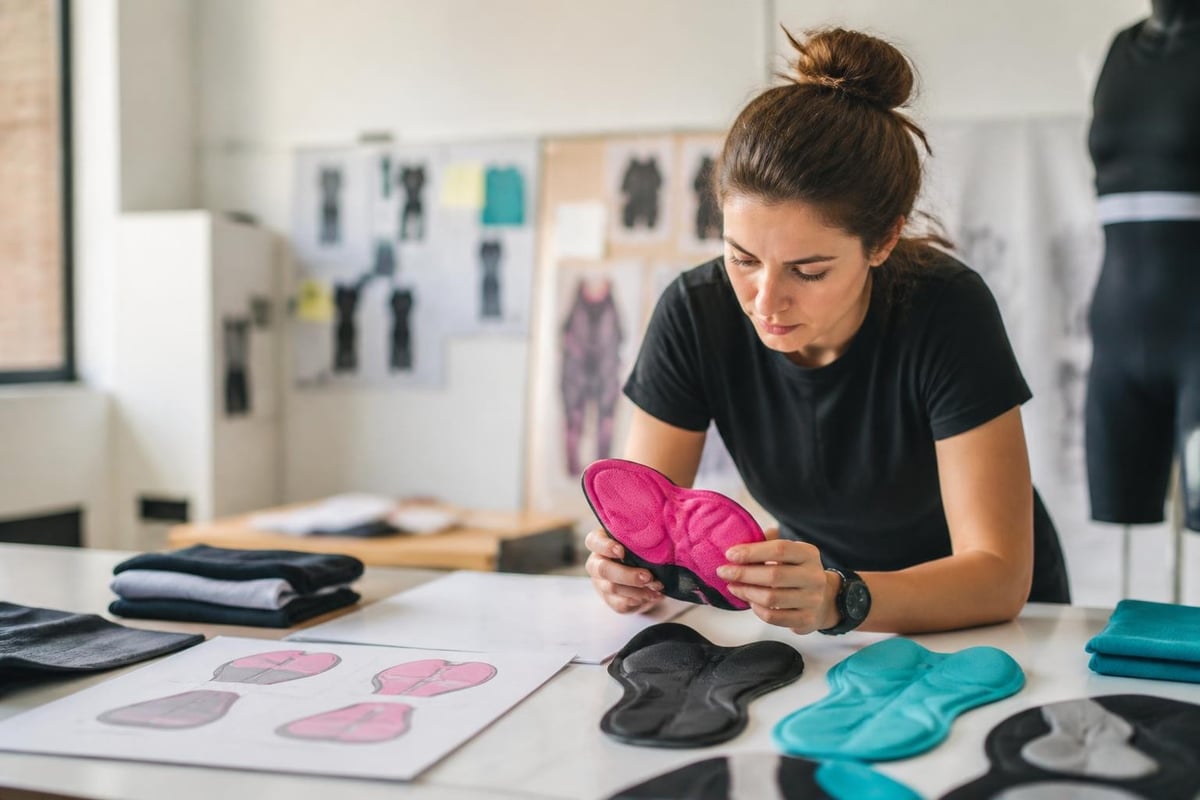 Women's cycling chamois construction