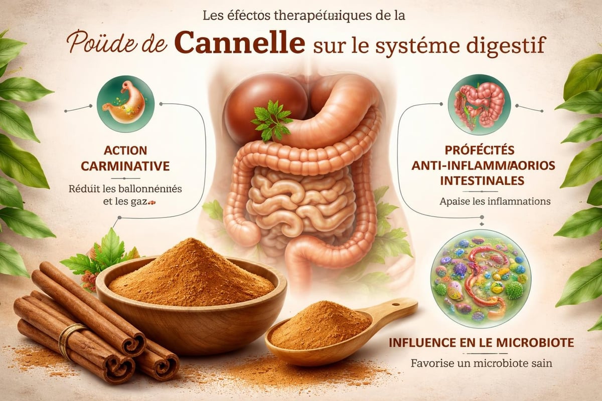 Mécanismes d'action de la cannelle sur le système digestif