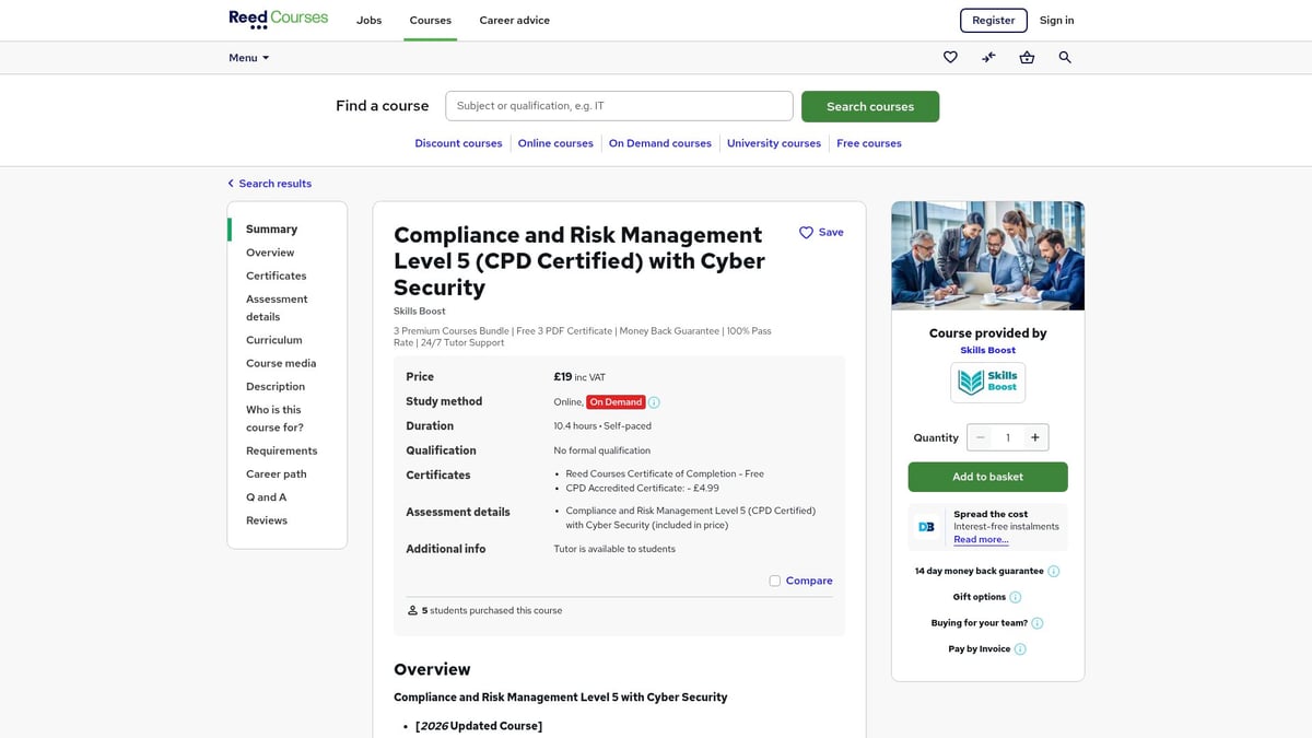 Top 7 Compliance Courses UK to Advance Your Career in 2026 - Compliance and Risk Management Level 5 (CPD Certified) with Cyber Security – Skills Boost