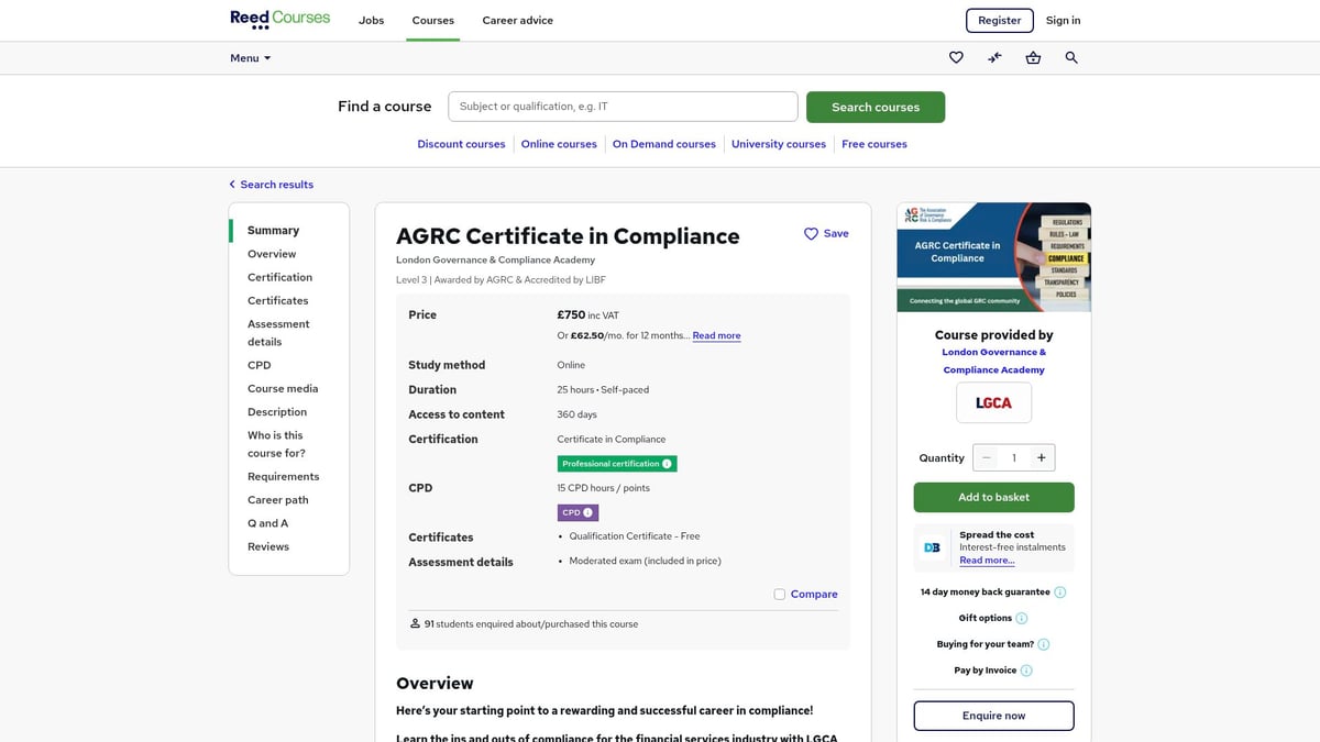 Top 7 Compliance Courses UK to Advance Your Career in 2026 - AGRC Certificate in Compliance – London Governance & Compliance Academy