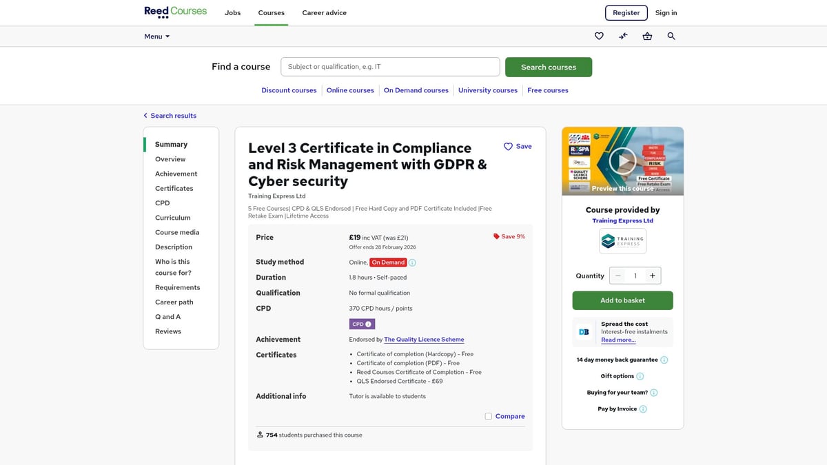 Top 7 Compliance Courses UK to Advance Your Career in 2026 - Level 3 Certificate in Compliance and Risk Management with GDPR & Cyber Security – Training Express Ltd