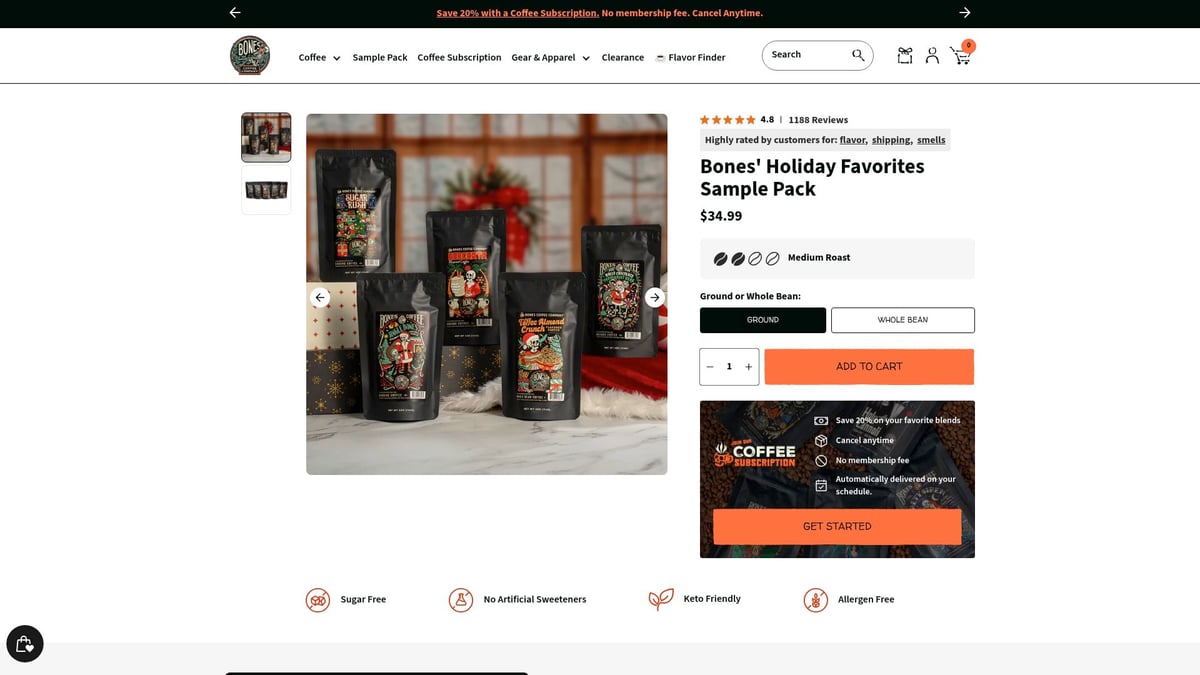 Top 7 Coffee Sample Packs to Try in 2026 - Bones Coffee Company Holiday Favorites Sample Pack