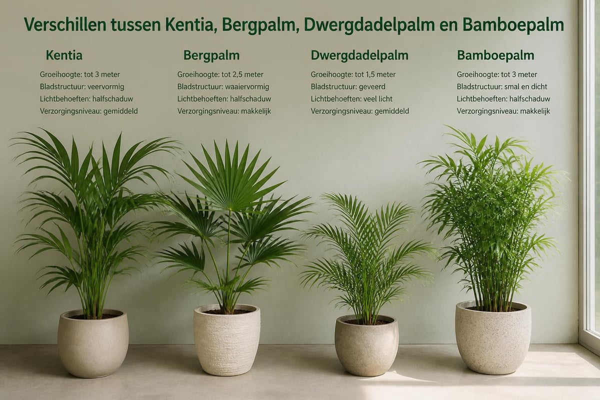 Palmsoorten vergelijking
