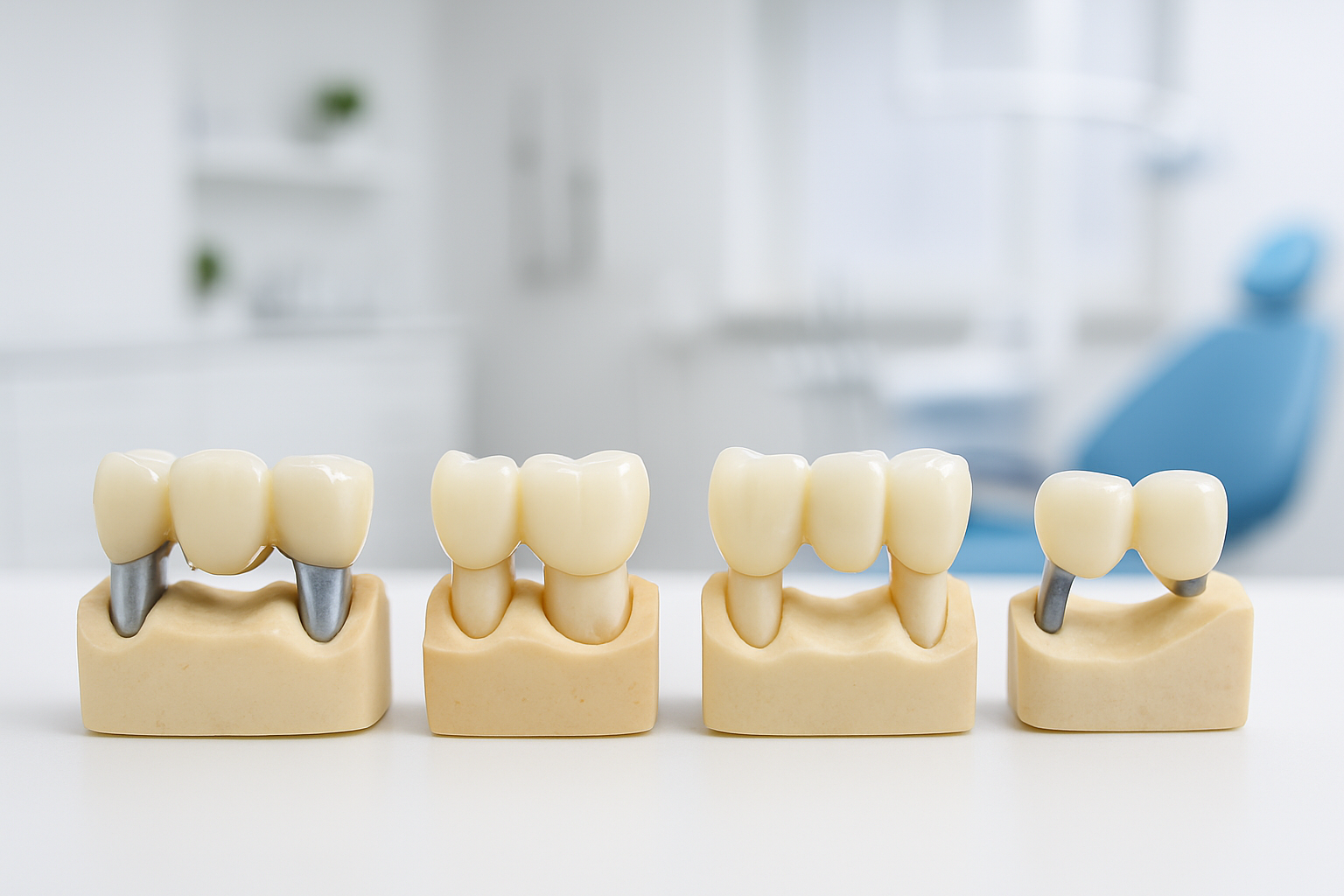 Vrste zobnih mostičkov: Materiali in inovacije 2025