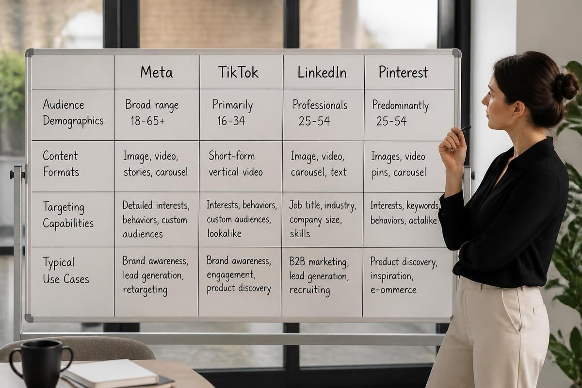 Platform comparison for paid social marketing
