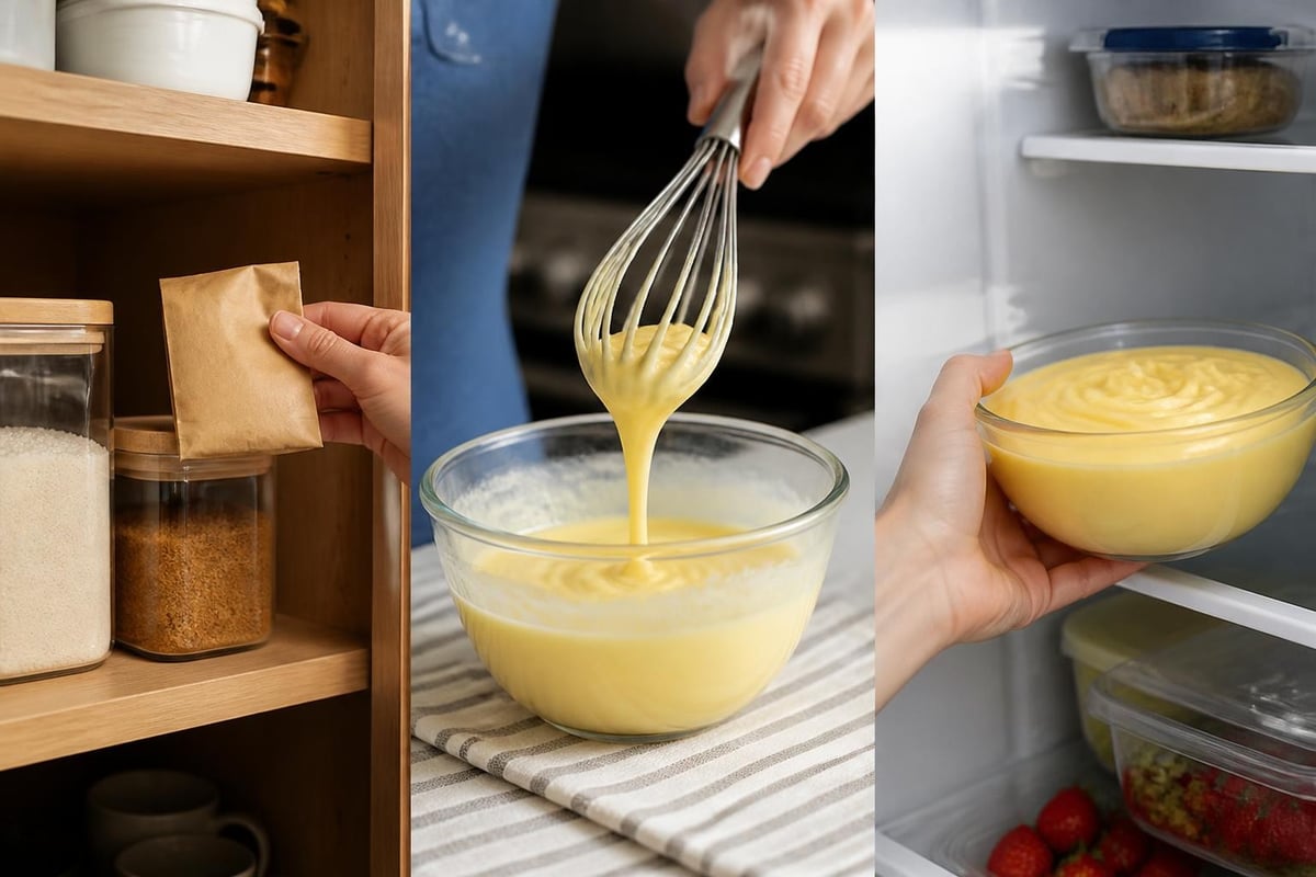 Instant pudding storage and preparation timeline