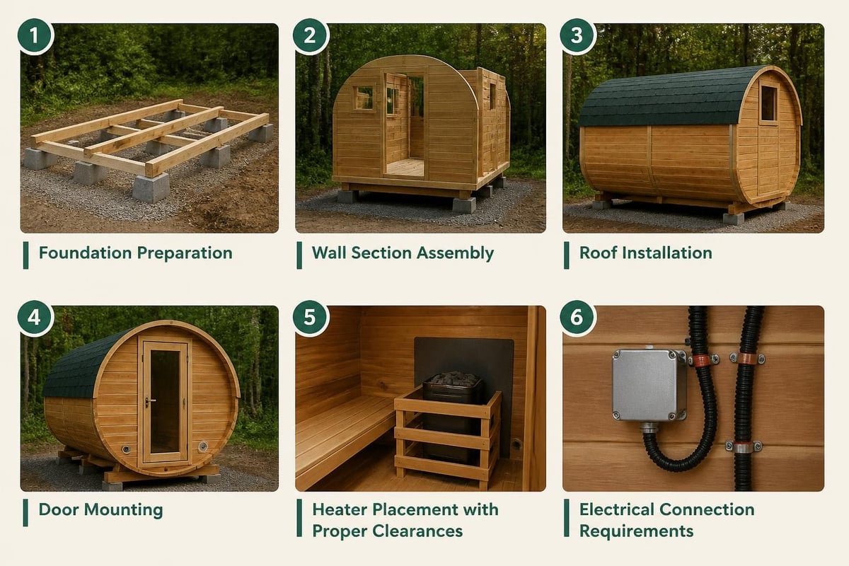 Wood sauna assembly steps