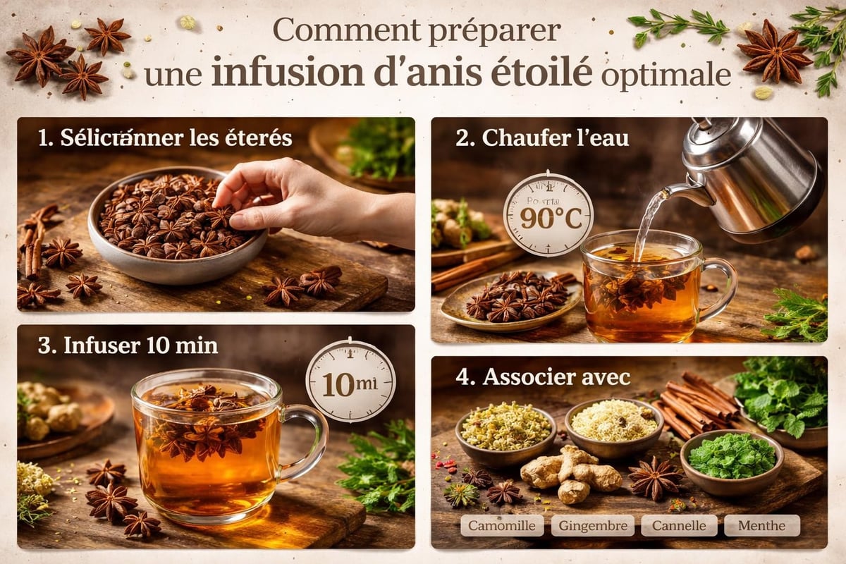 Préparation d'une infusion d'anis étoilé