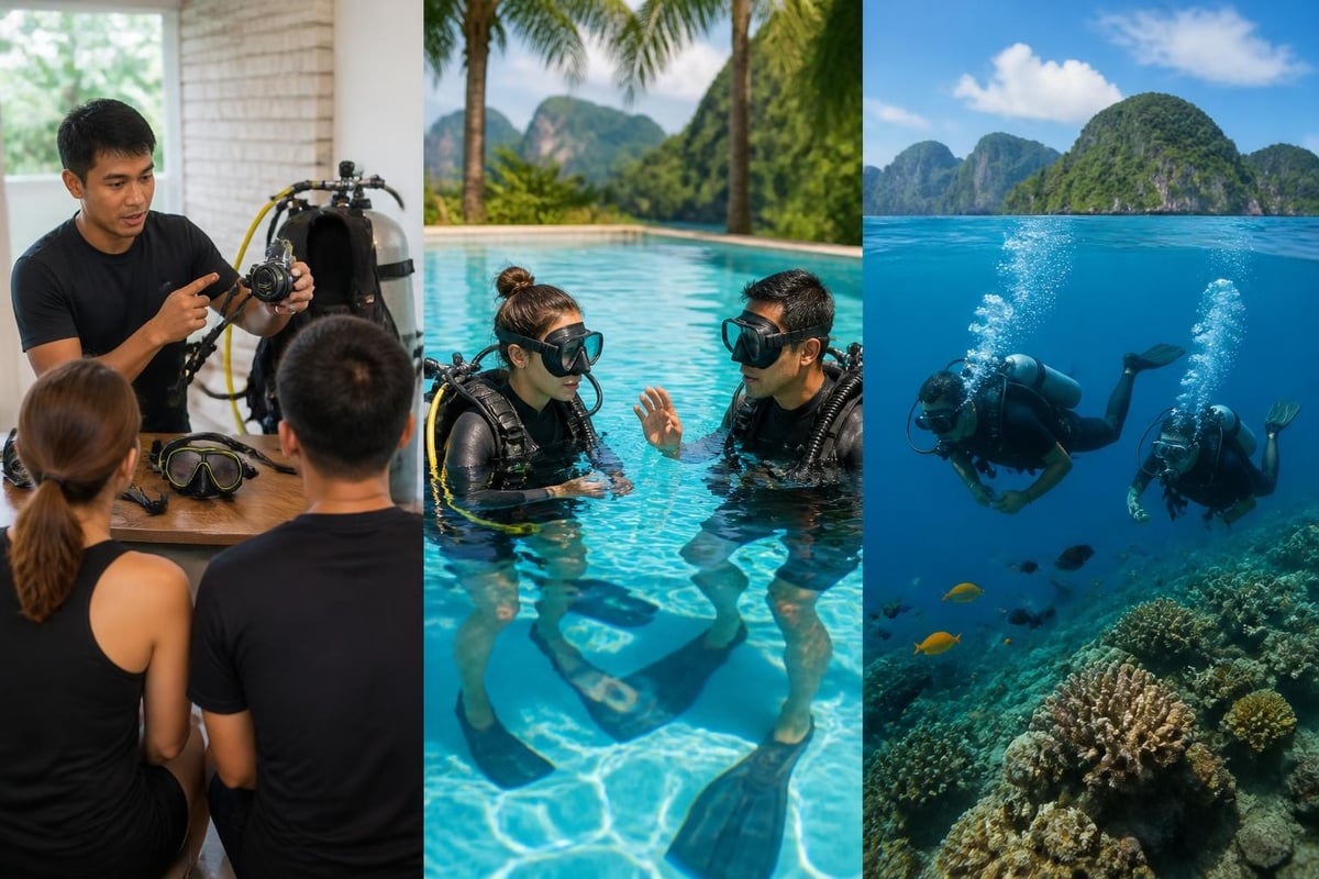 Beginner scuba training progression