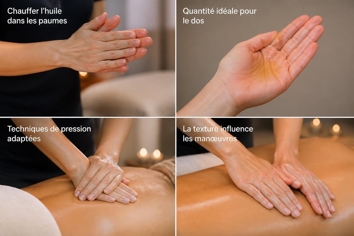 Massage oil application technique