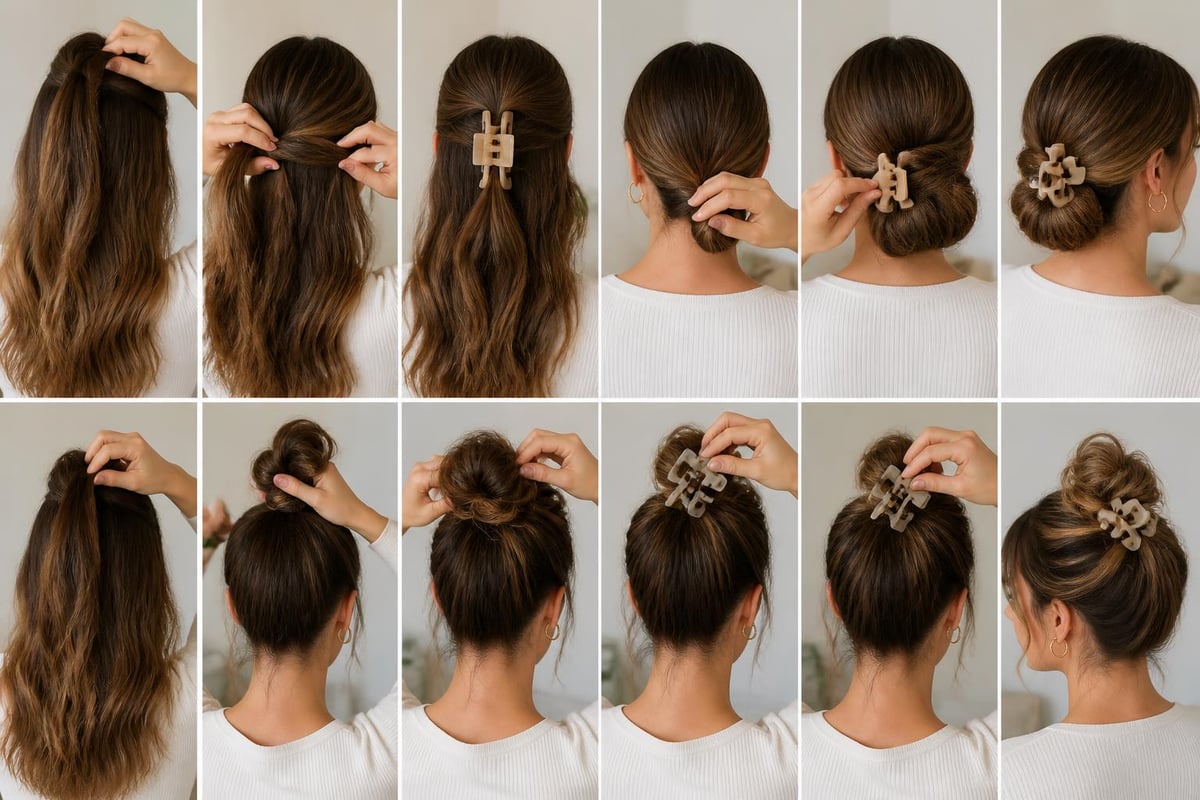 Claw clip styling steps