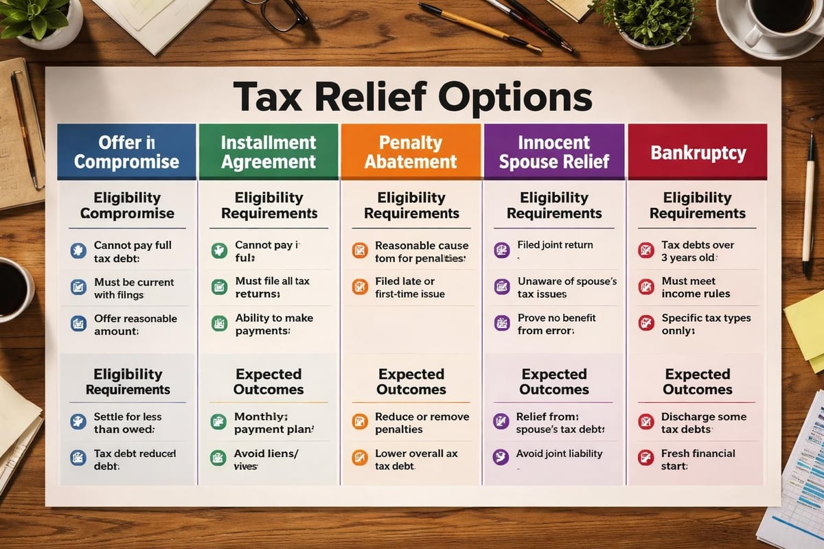 Comparison of tax debt relief strategies