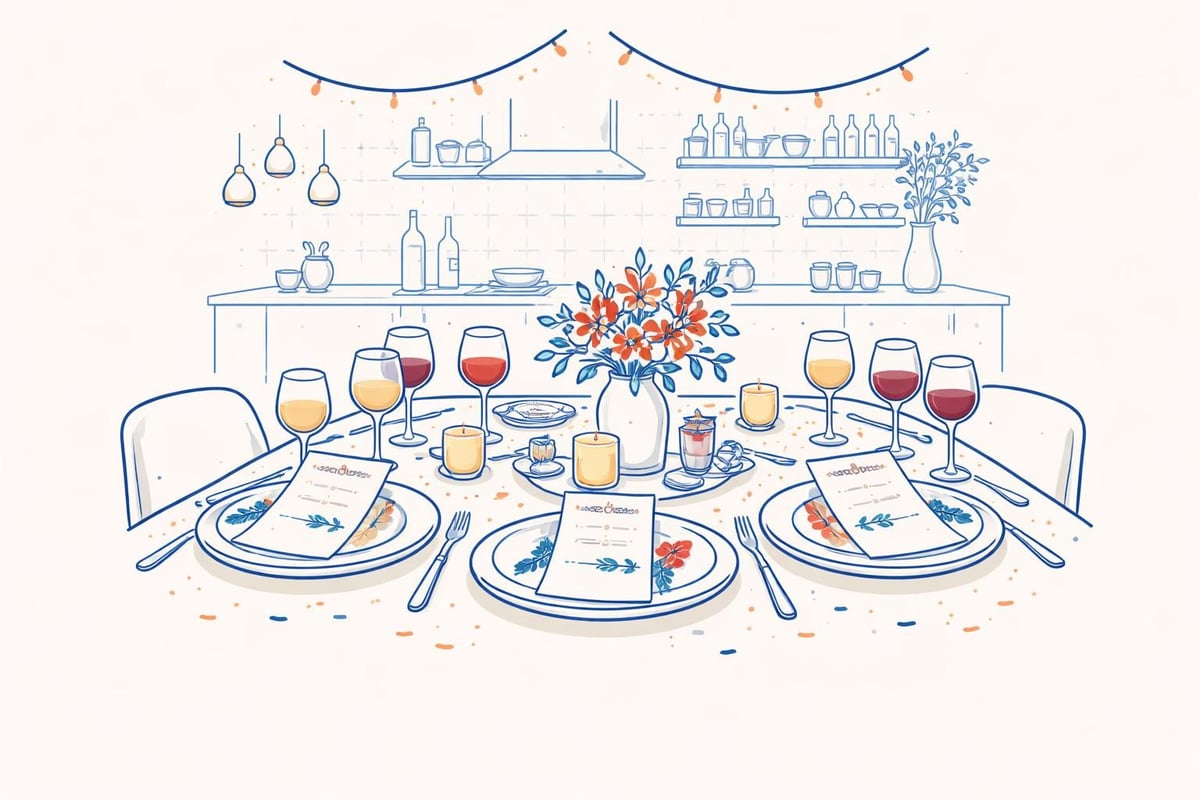 Festliche Kochkurs-Atmosphäre