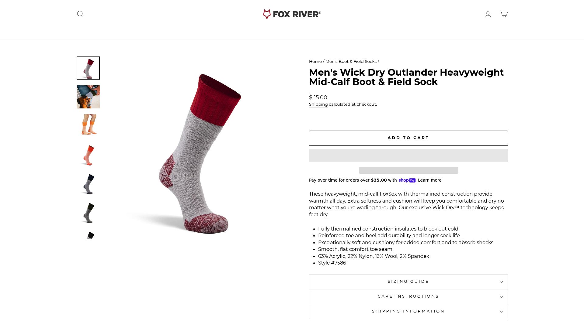 7 Best Boot Socks Men Will Love in 2025 - Men's Wick Dry Outlander Heavyweight Mid-Calf Boot & Field Sock – Fox River ($15)