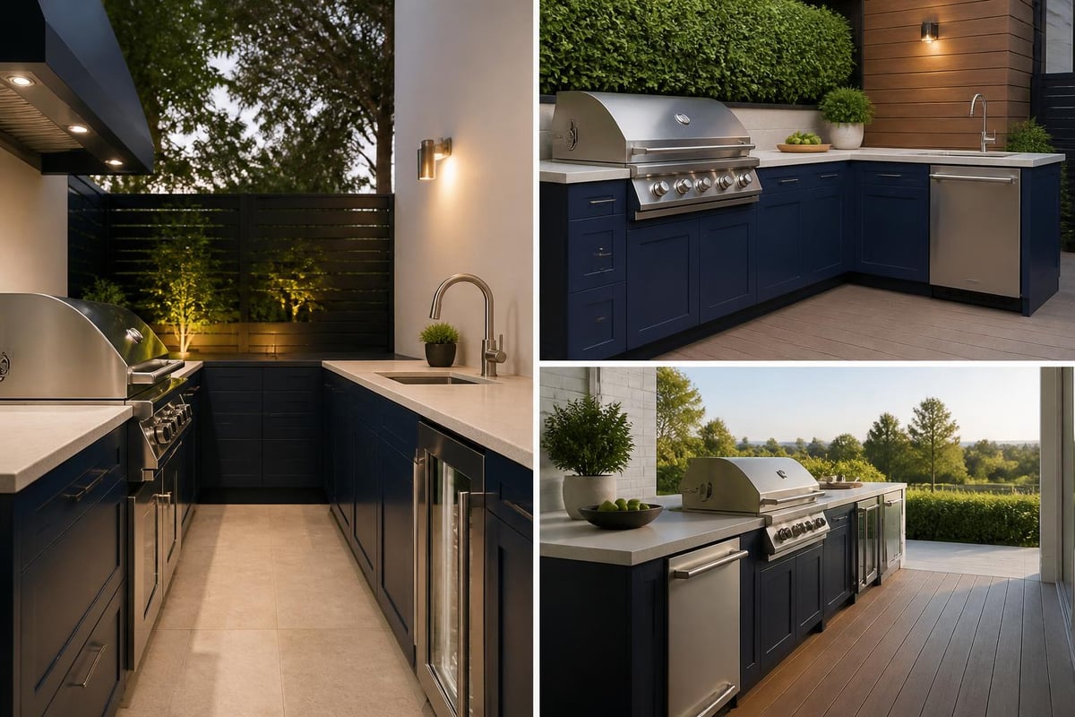 Compact outdoor kitchen layout