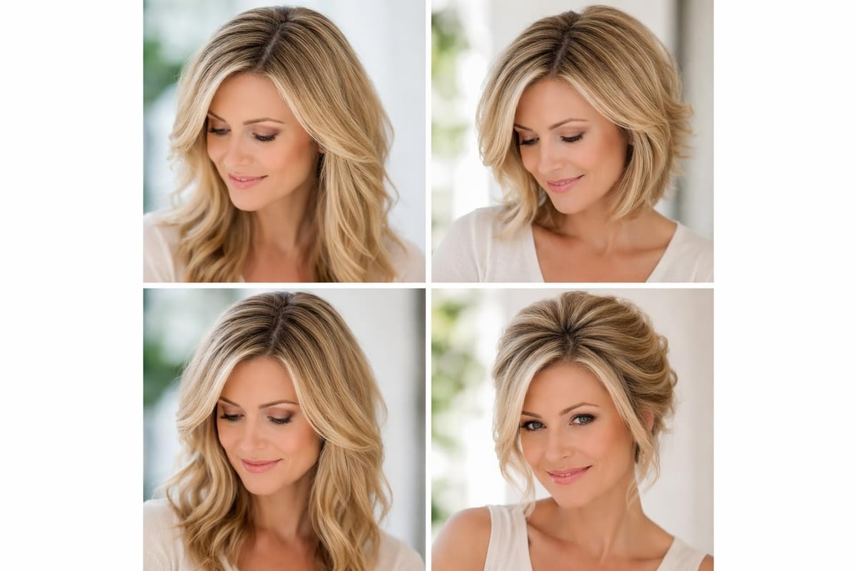 Hairstyling techniques for bald spots