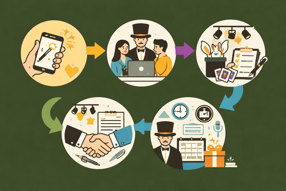 Buchungsprozess Zauberkünstler