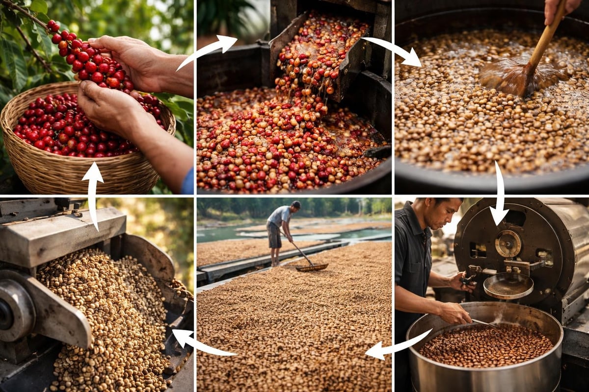 Processus de transformation du café