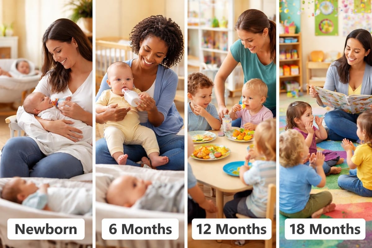 Infant developmental milestones and care activities
