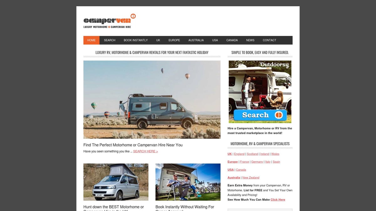 Top 9 Essential RV Rental Websites for UK Travellers in 2026 - Campervan Hire UK