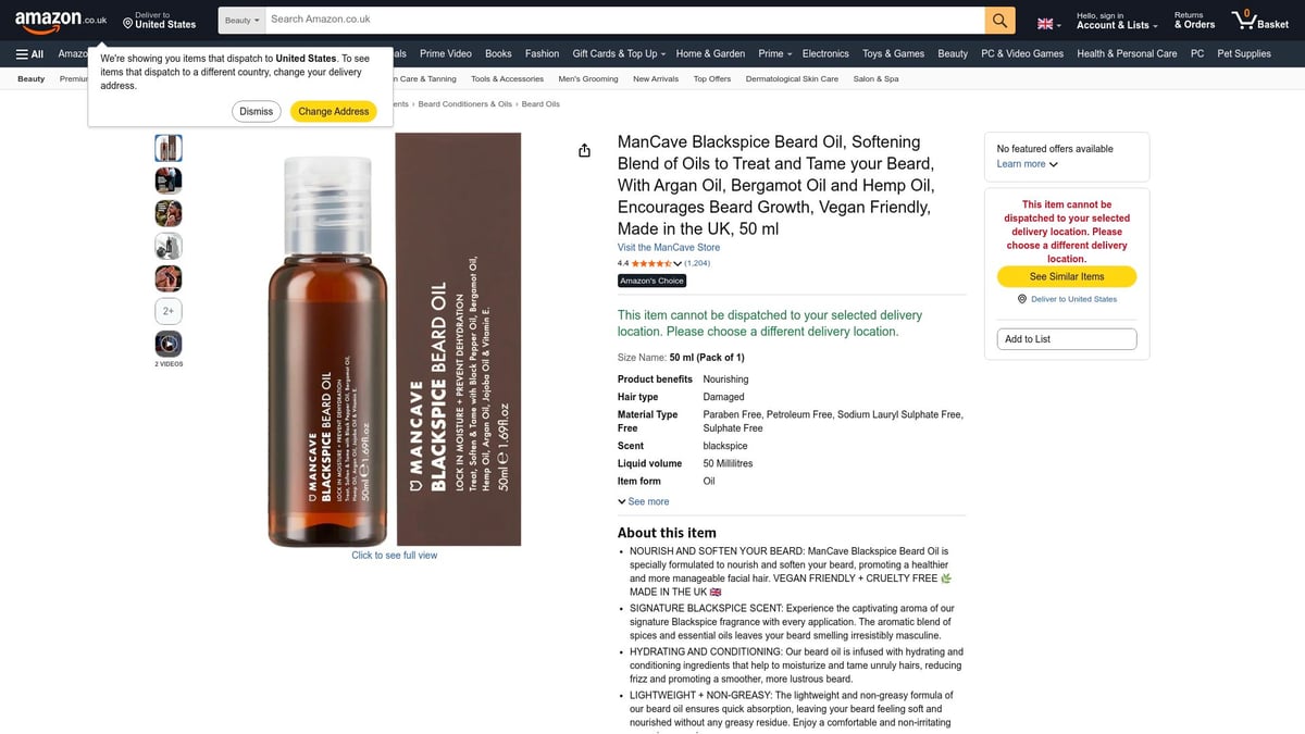 Top 7 Best Mens Beard Oil Picks for 2026 Grooming - ManCave Blackspice Beard Oil